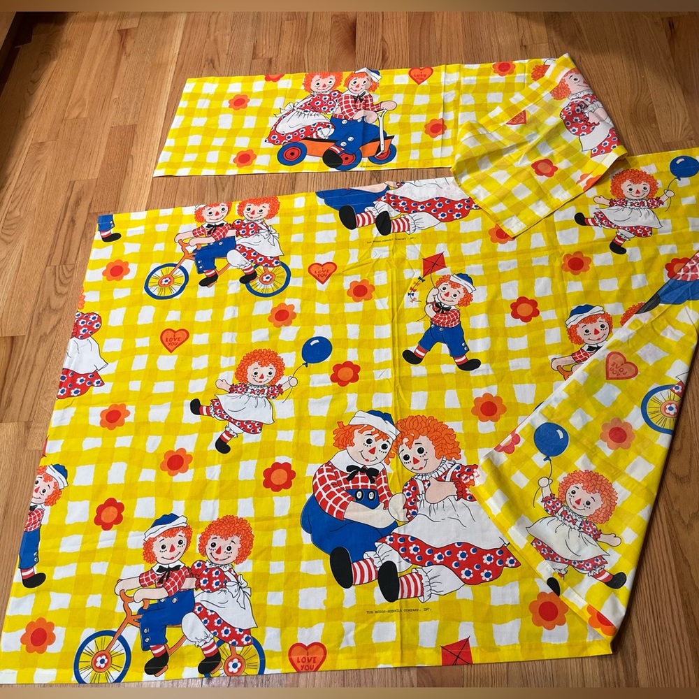 Vintage Bobbs Merrill Raggedy Ann & Andy curtains - Picture 2 of 16